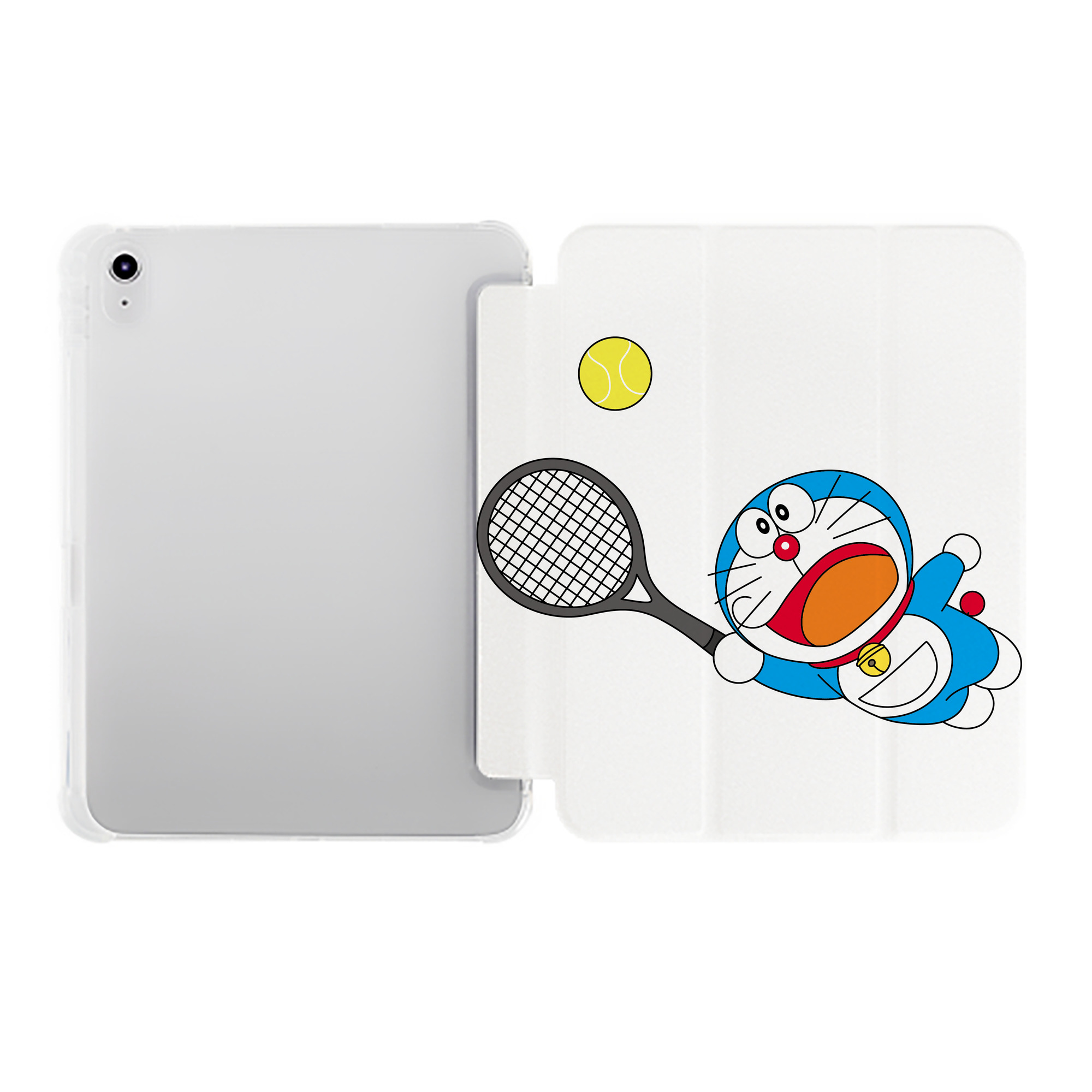 （画像用） ドラえもん Doraemon IPad ケース ペン収納付き 三つ折りスタンド PUレザー×シリコン 対応機種9.5/10.5/10.9インチ